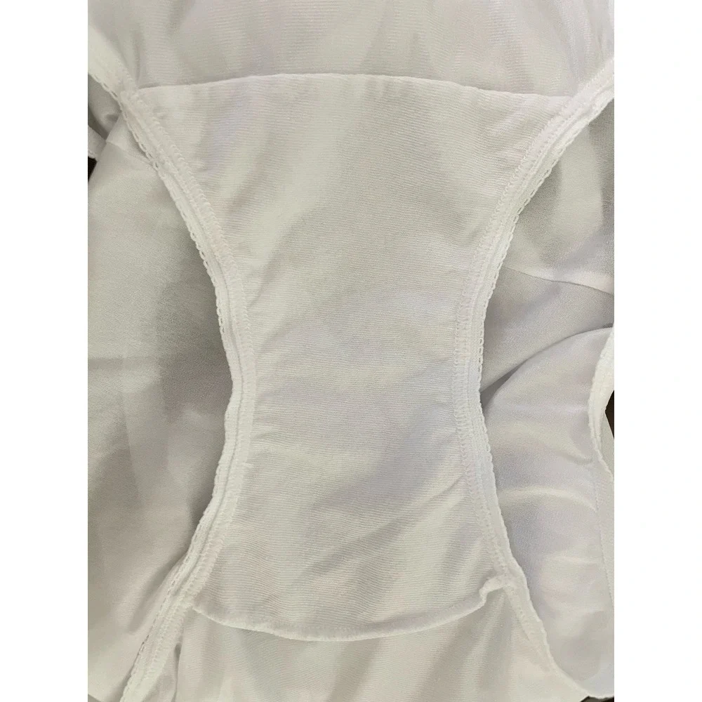 3pc Vintage Lot Vanity Fair Granny Panties White Nylon Satin Sissy‎ Size 8 XL